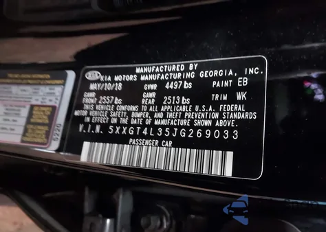 2018 Kia Optima Lx from USA, damaged, VIN 5XXGT4L35JG269033